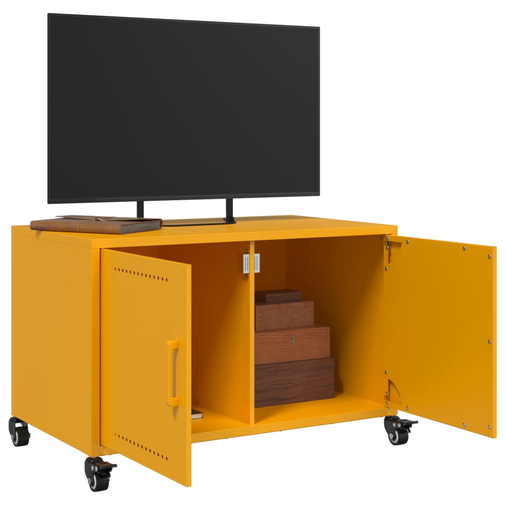 Έπιπλο Τηλεόρασης Μουσταρδί Κίτρινο 68x39x43,5 εκ. από Ατσάλι