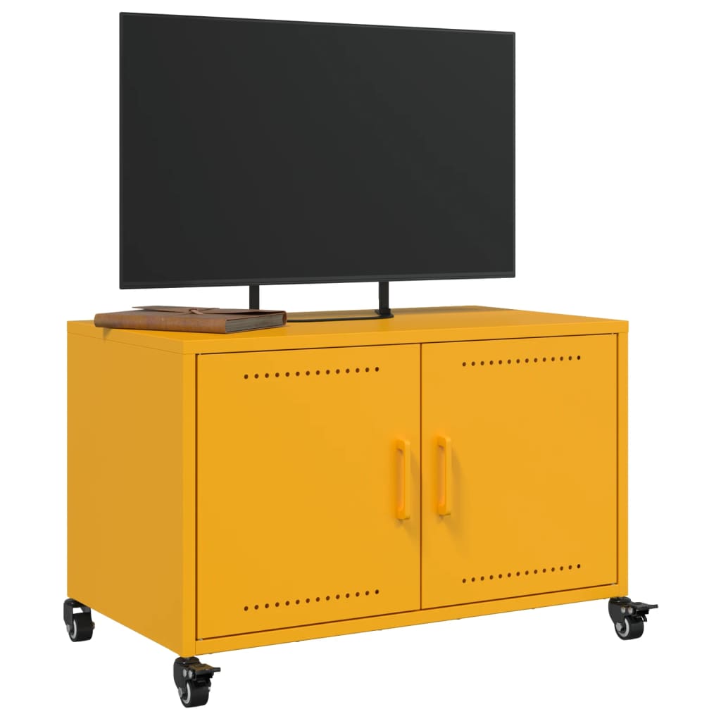 Έπιπλο Τηλεόρασης Μουσταρδί Κίτρινο 68x39x43,5 εκ. από Ατσάλι