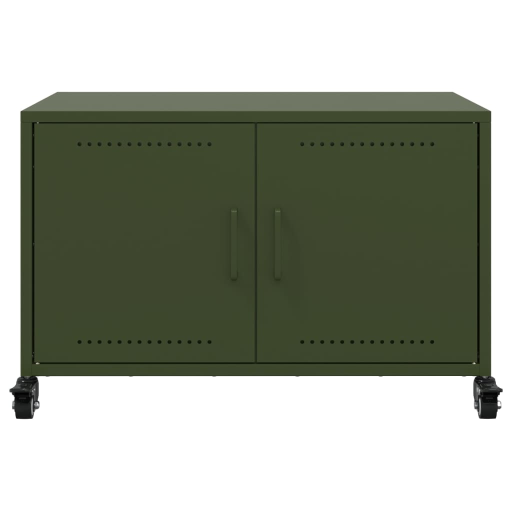 Έπιπλο Τηλεόρασης Πράσινο Λαδί 68x39x43,5 εκ. από Ατσάλι - Pakobazaar