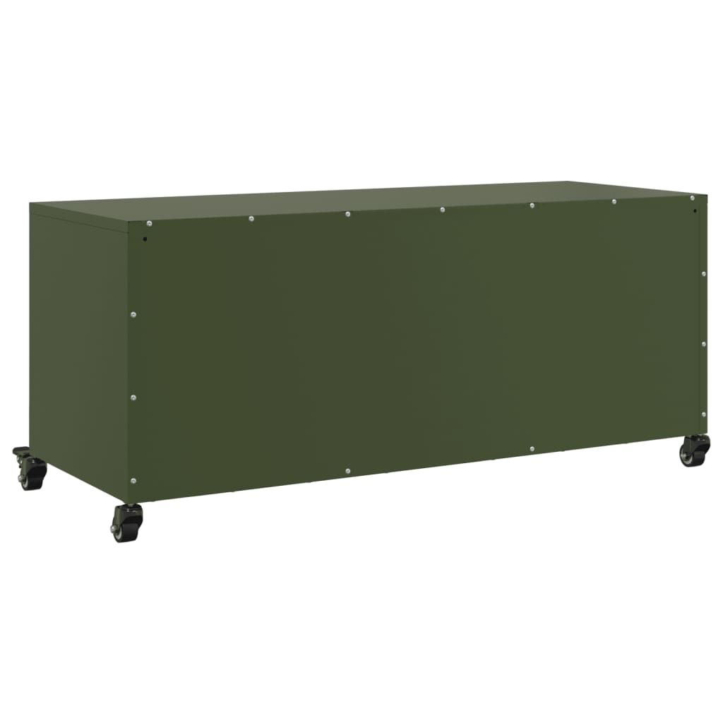 Έπιπλο Τηλεόρασης Πράσινο Λαδί 100,5x39x43,5 εκ. από Ατσάλι