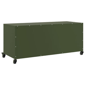 Έπιπλο Τηλεόρασης Πράσινο Λαδί 100,5x39x43,5 εκ. από Ατσάλι