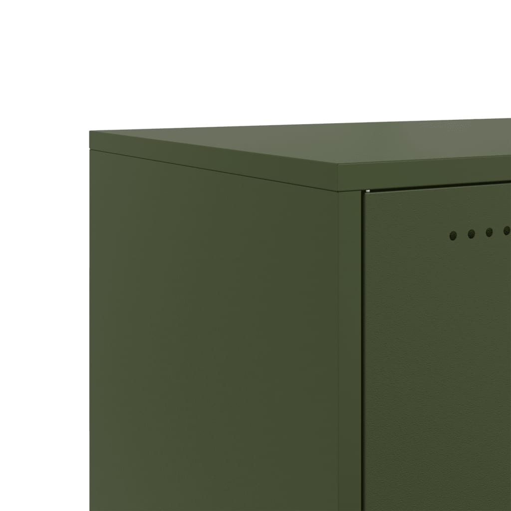 Έπιπλο Τηλεόρασης Πράσινο Λαδί 100,5x39x43,5 εκ. από Ατσάλι