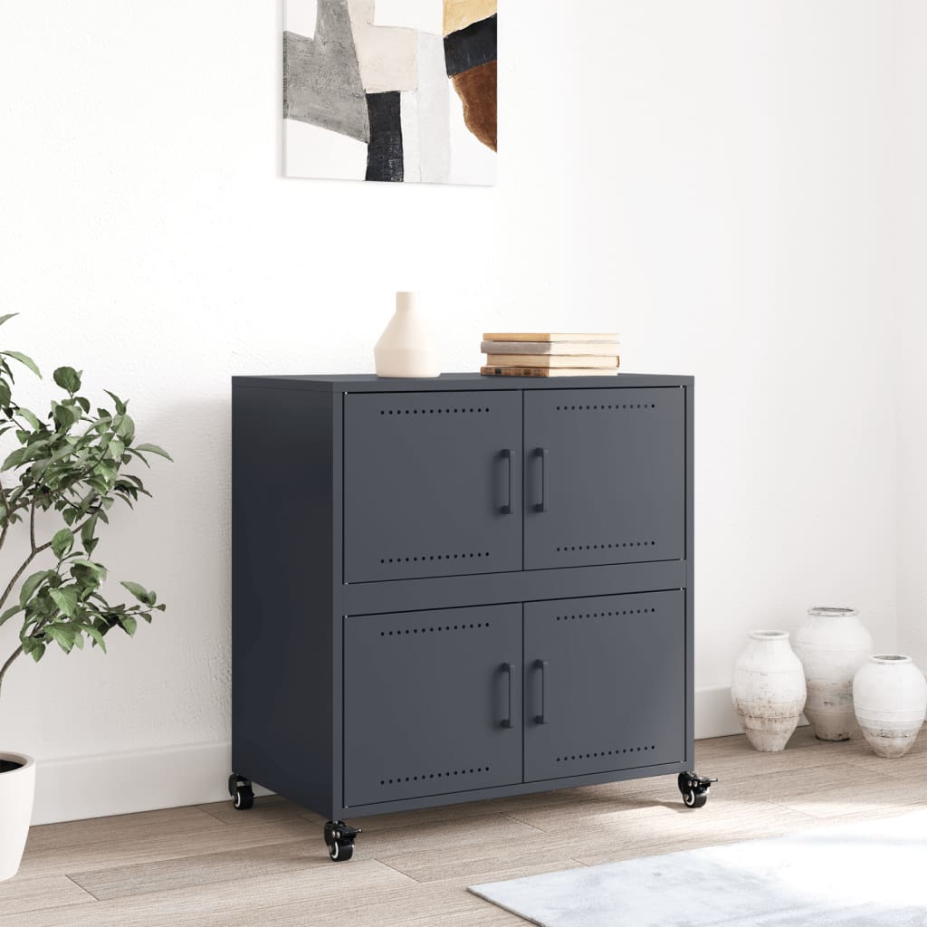 Μπουφές Ανθρακί 68x39x72 εκ. από Ατσάλι