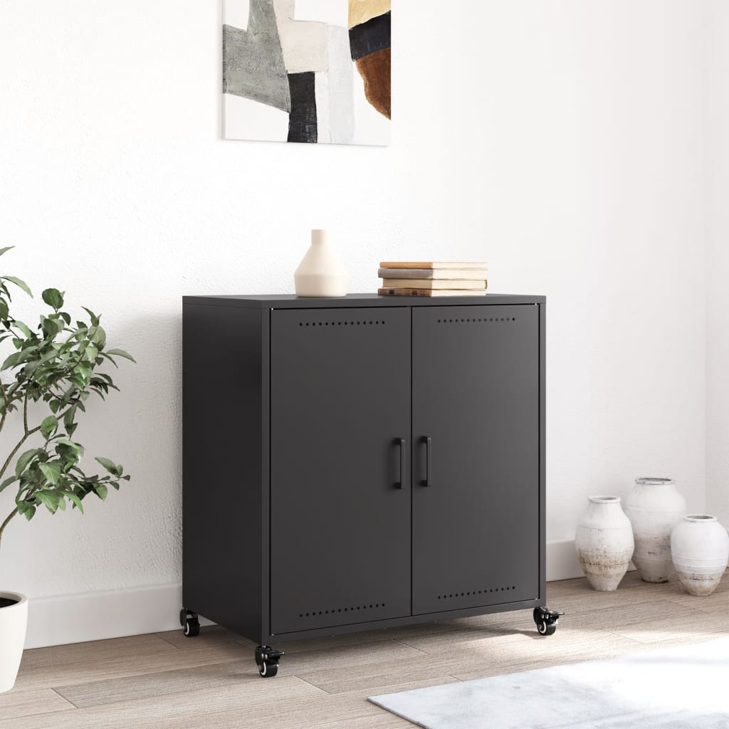 Ντουλάπι Μαύρο 68x39x72 εκ. από Χάλυβα