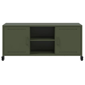 Έπιπλο Τηλεόρασης Πράσινο Λαδί 100,5x39x43,5 εκ. από Ατσάλι - Pakobazaar