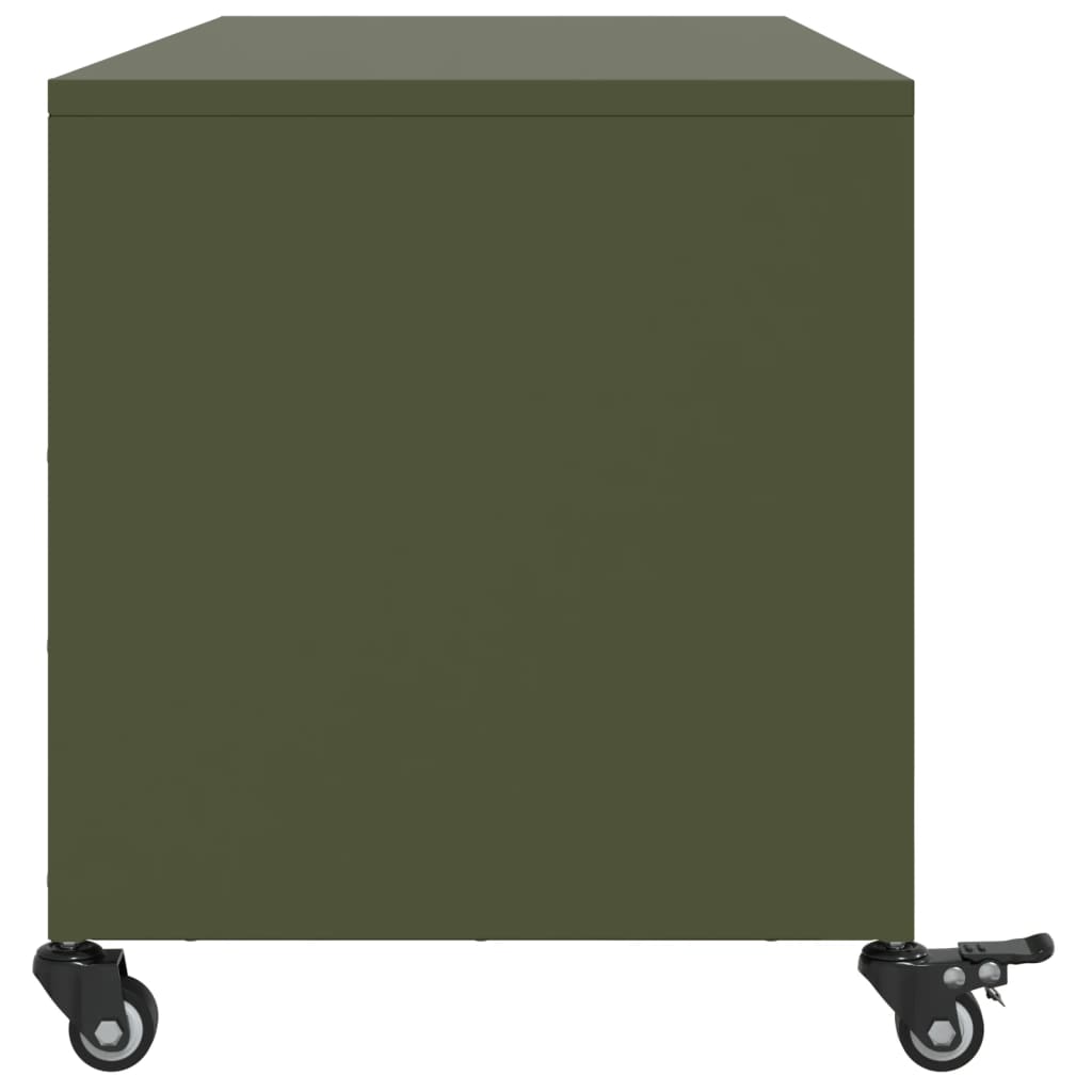Έπιπλο Τηλεόρασης Πράσινο Λαδί 100,5x39x43,5 εκ. από Ατσάλι - Pakobazaar