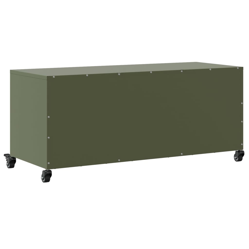 Έπιπλο Τηλεόρασης Πράσινο Λαδί 100,5x39x43,5 εκ. από Ατσάλι - Pakobazaar