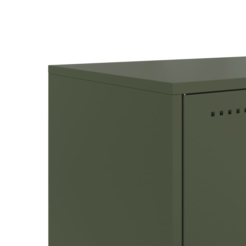 Έπιπλο Τηλεόρασης Πράσινο Λαδί 100,5x39x43,5 εκ. από Ατσάλι - Pakobazaar
