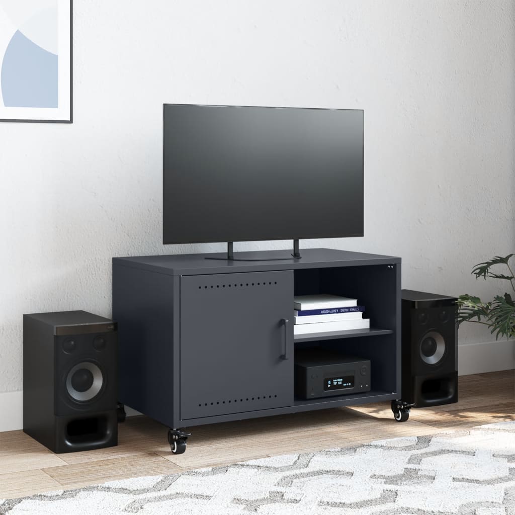 Έπιπλο Τηλεόρασης Μαύρο 68x39x43,5 εκ. Χάλυβας