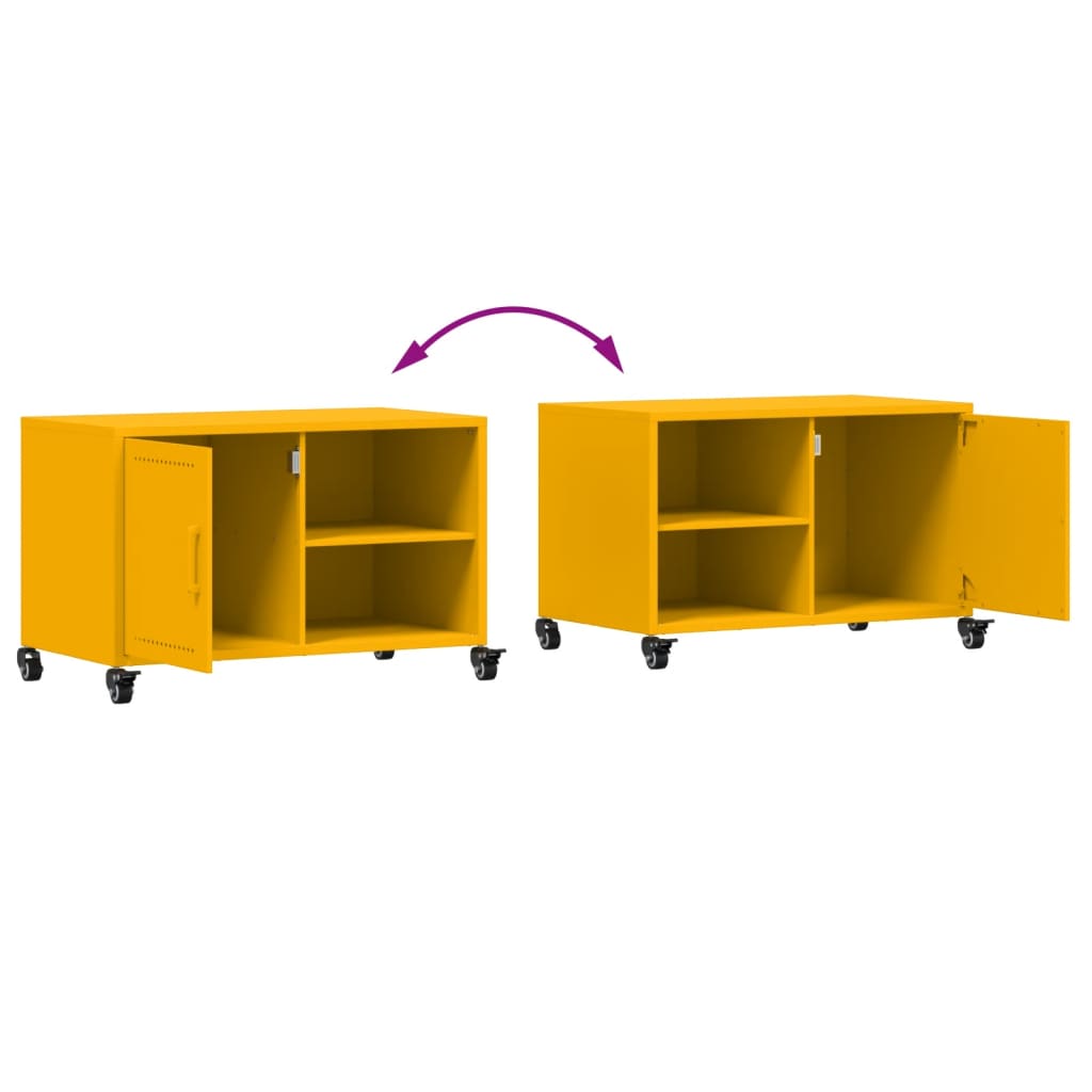 Έπιπλο Τηλεόρασης Μουσταρδί Κίτρινο 68x39x43,5 εκ. από Ατσάλι