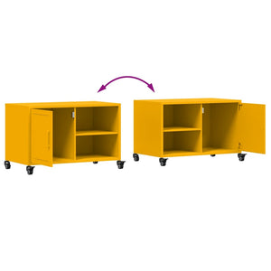 Έπιπλο Τηλεόρασης Μουσταρδί Κίτρινο 68x39x43,5 εκ. από Ατσάλι