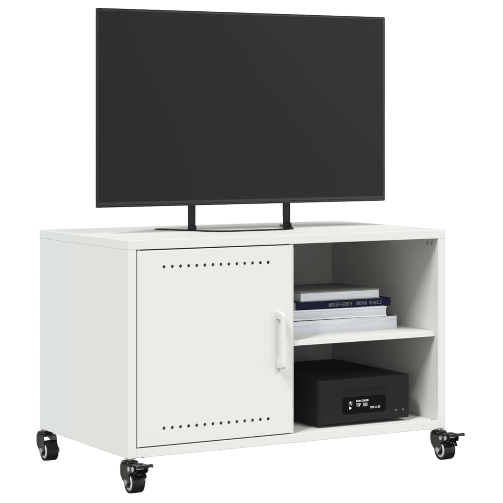 Έπιπλο Τηλεόρασης Λευκό 68 x 39 x 43,5 εκ. Χάλυβας