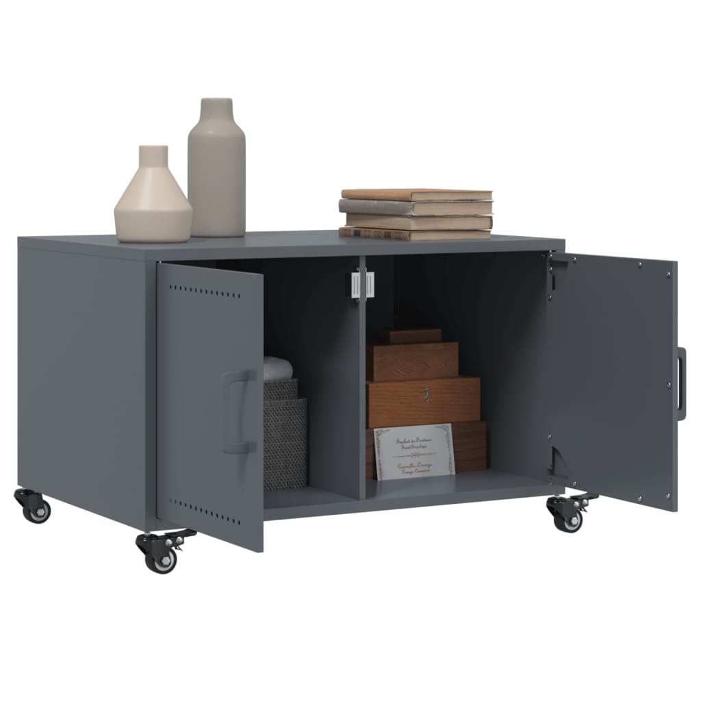 Τραπέζι Κήπου Ανθρακί 68x50x43,5 εκ. Ατσάλινο