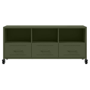 Έπιπλο Τηλεόρασης Πράσινο Λαδί 100,5x39x43,5 εκ. από Ατσάλι