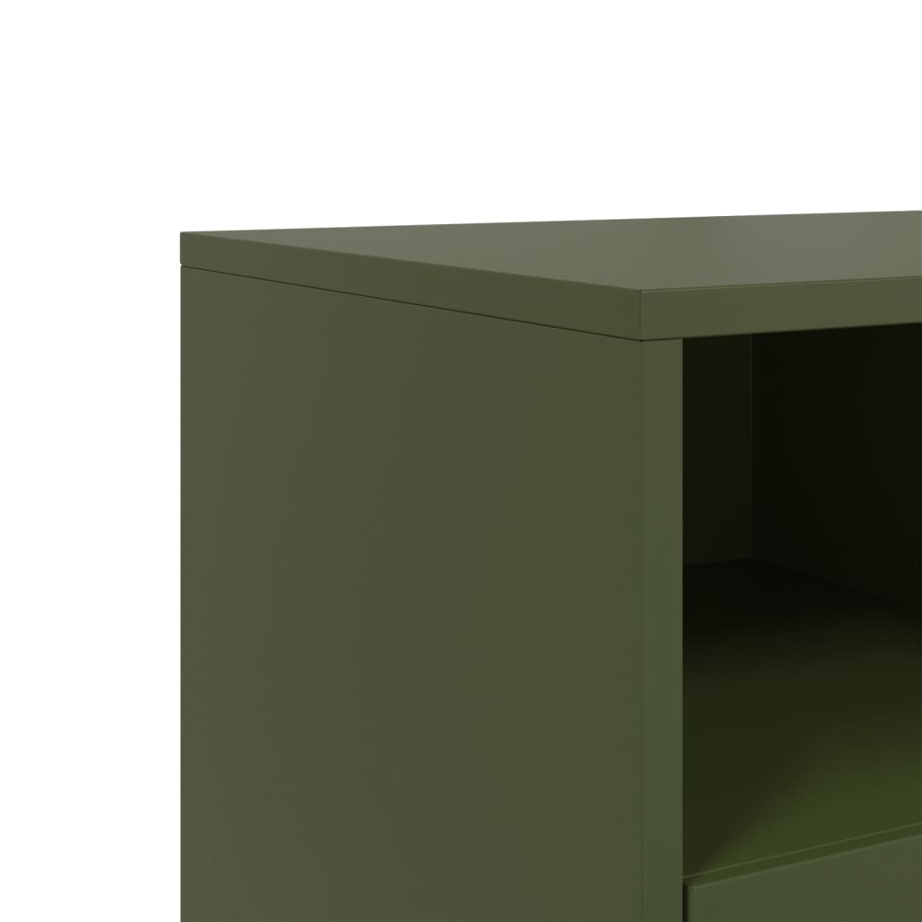 Έπιπλο Τηλεόρασης Πράσινο Λαδί 100,5x39x43,5 εκ. από Ατσάλι