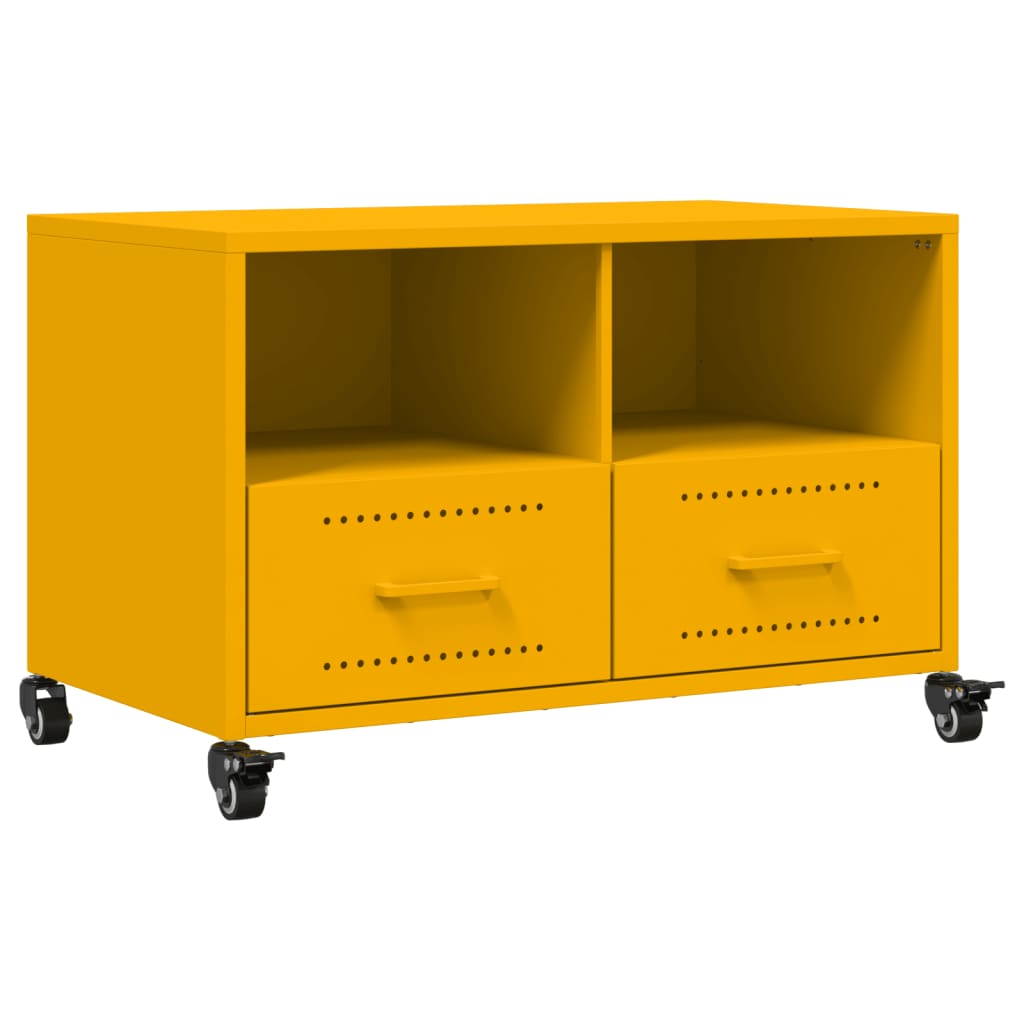 Έπιπλο Τηλεόρασης Μουσταρδί Κίτρινο 68x39x43,5 εκ. από Ατσάλι