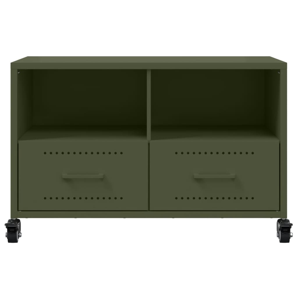 Έπιπλο Τηλεόρασης Πράσινο Λαδί 68x39x43,5 εκ. από Ατσάλι