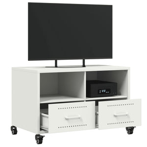 Έπιπλο Τηλεόρασης Λευκό 68 x 39 x 43,5 εκ. Χάλυβας - Pakobazaar