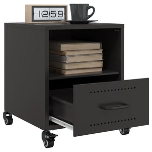 Κομοδίνο Μαύρο 36x39x43,5 εκ. από Χάλυβα - Pakobazaar