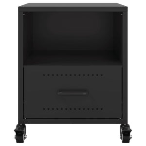 Κομοδίνο Μαύρο 36x39x43,5 εκ. από Χάλυβα - Pakobazaar