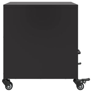 Κομοδίνο Μαύρο 36x39x43,5 εκ. από Χάλυβα - Pakobazaar