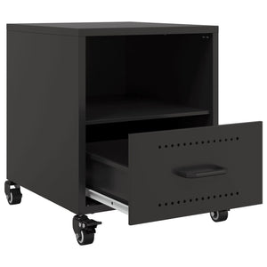 Κομοδίνο Μαύρο 36x39x43,5 εκ. από Χάλυβα - Pakobazaar