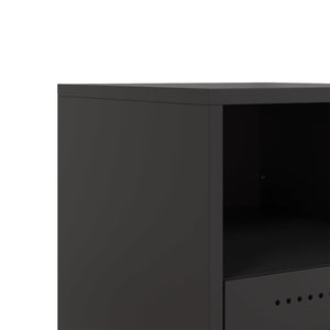 Κομοδίνο Μαύρο 36x39x43,5 εκ. από Χάλυβα - Pakobazaar