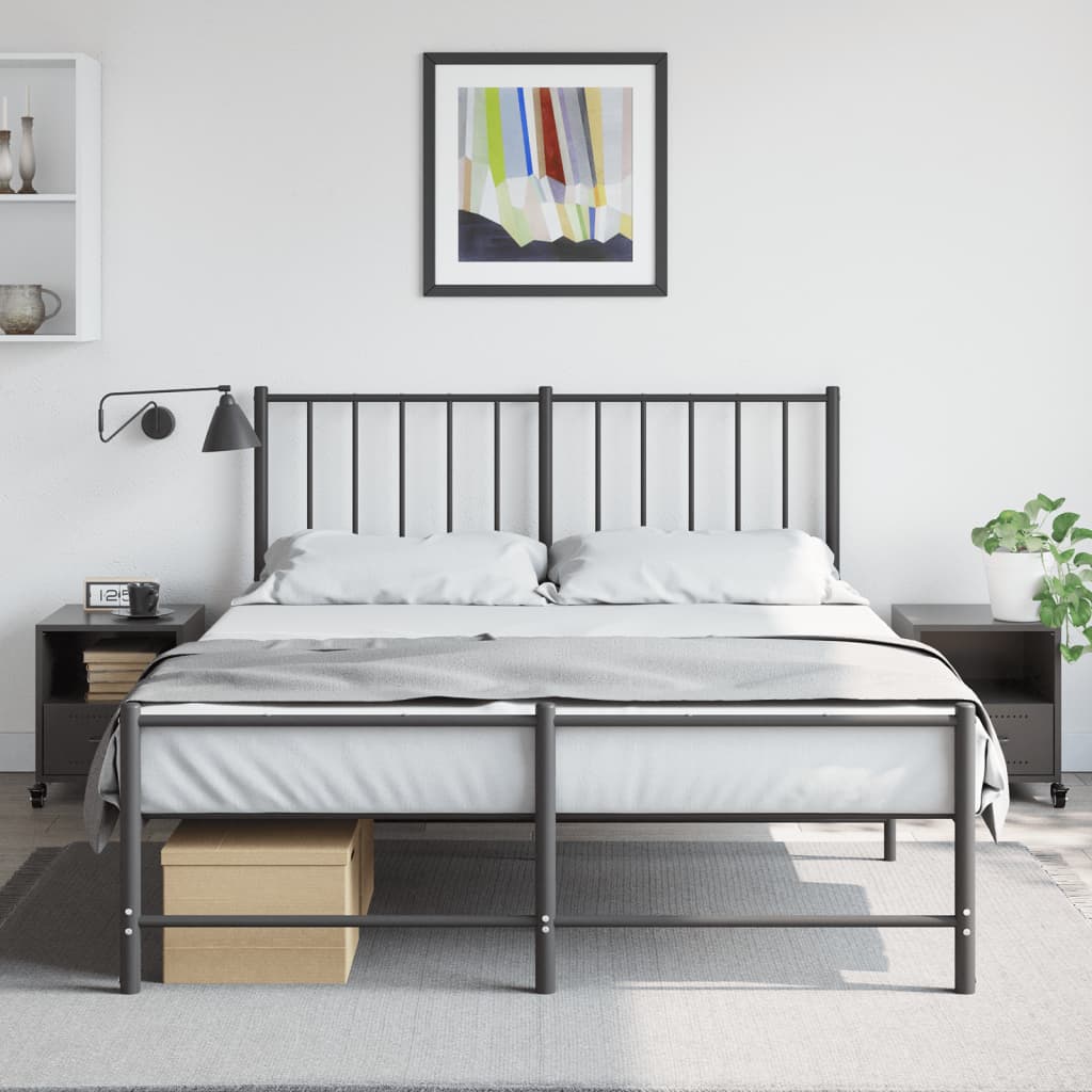 Κομοδίνα 2 τεμ. Μαύρο 36x39x43,5 εκ. από Χάλυβα - Pakobazaar