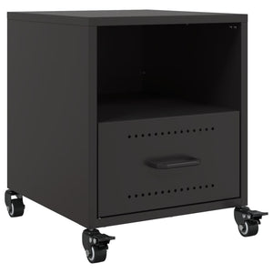 Κομοδίνα 2 τεμ. Μαύρο 36x39x43,5 εκ. από Χάλυβα - Pakobazaar