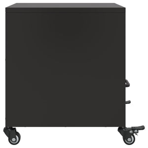 Κομοδίνα 2 τεμ. Μαύρο 36x39x43,5 εκ. από Χάλυβα - Pakobazaar