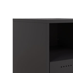 Κομοδίνα 2 τεμ. Μαύρο 36x39x43,5 εκ. από Χάλυβα - Pakobazaar