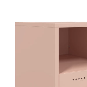Κομοδίνα 2 τεμ. Ροζ 36x39x43,5 εκ. από Χάλυβα
