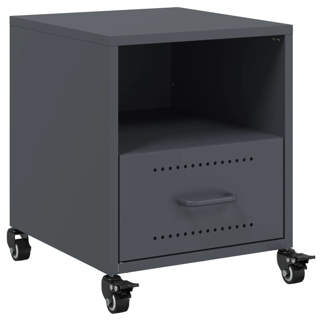 Κομοδίνο Ανθρακί 36 x 39 x 43,5 εκ. από Χάλυβα
