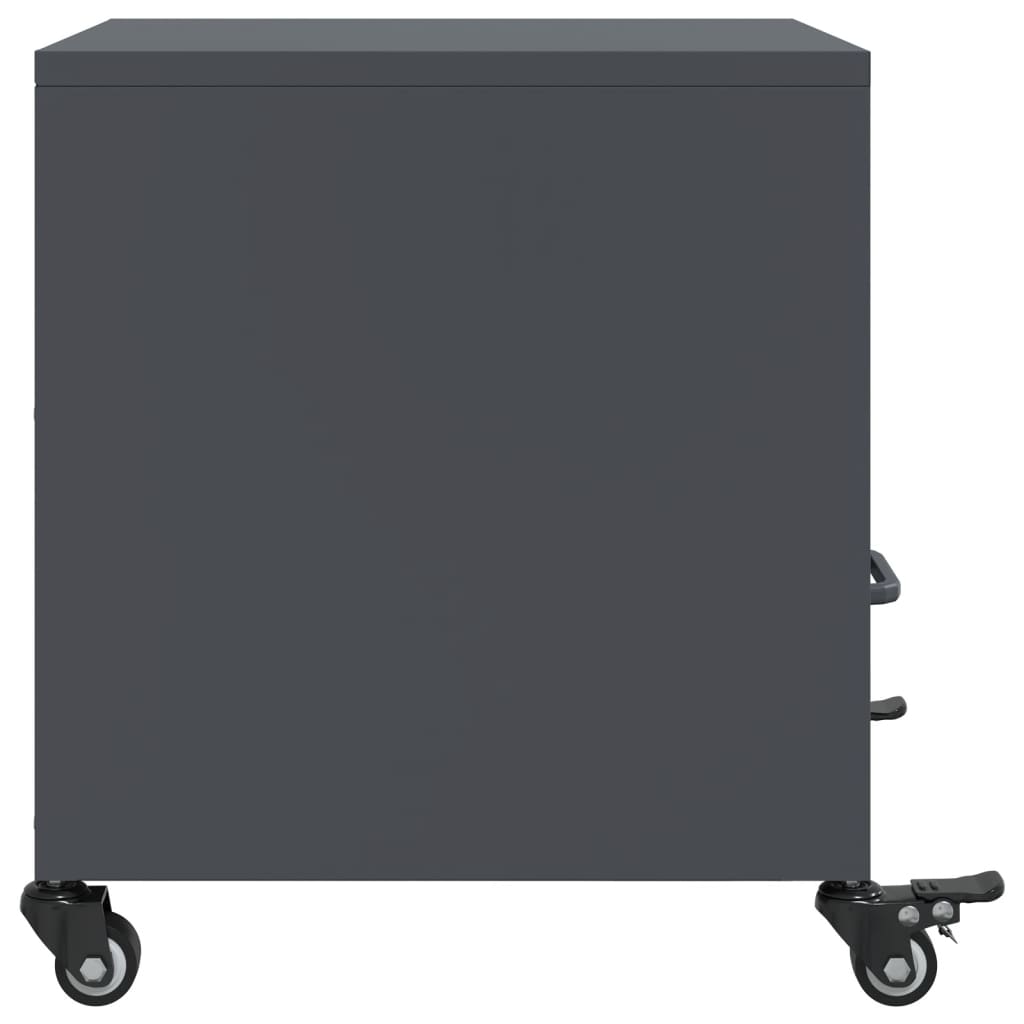 Κομοδίνα 2 τεμ. Ανθρακί 36x39x43,5 εκ. από Χάλυβα