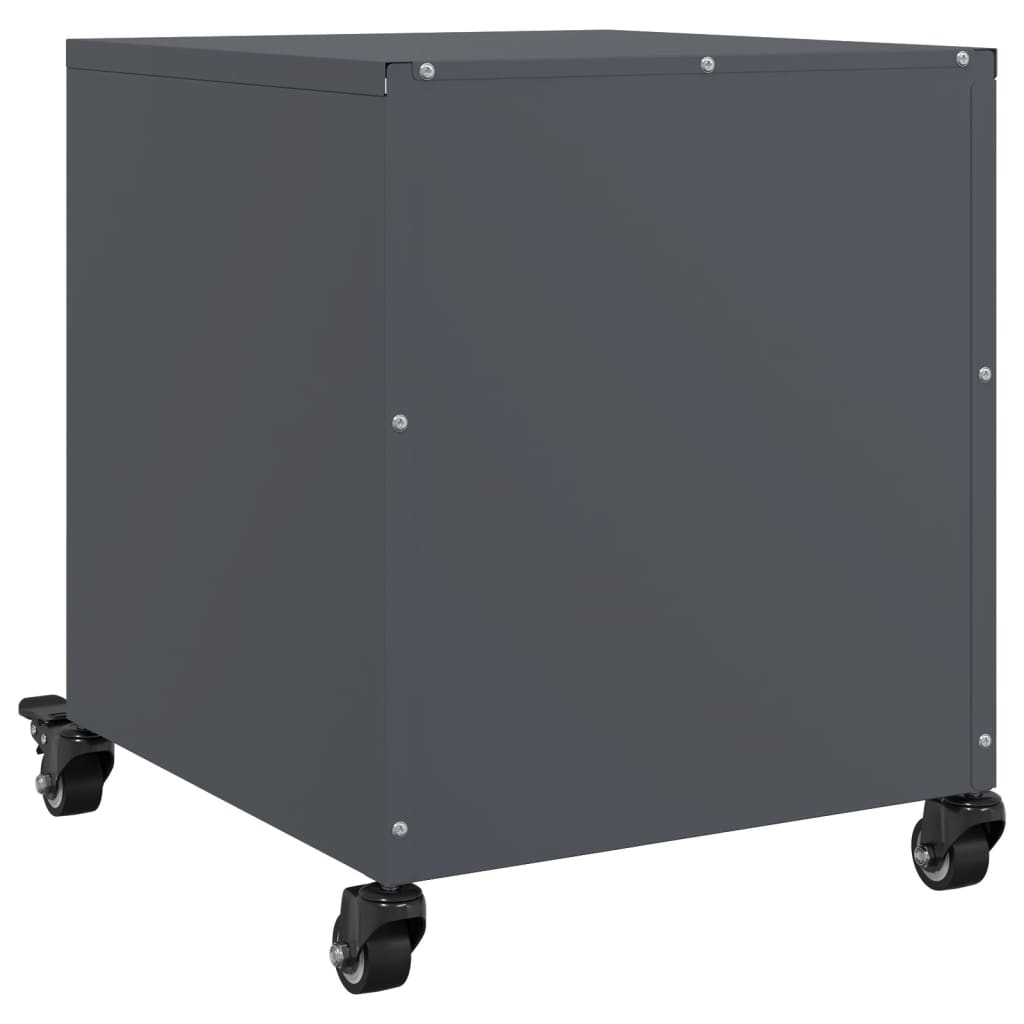 Κομοδίνα 2 τεμ. Ανθρακί 36x39x43,5 εκ. από Χάλυβα