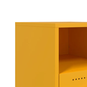 Κομοδίνα 2 τεμ. Μουσταρδί 36x39x43,5 εκ. από Χάλυβα