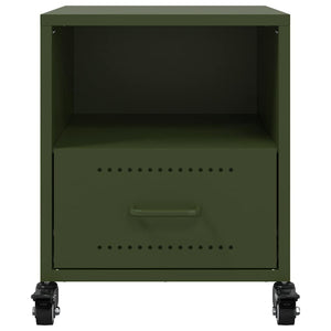 Κομοδίνο Πράσινο Λαδί 36x39x43,5 εκ. από Χάλυβα - Pakobazaar
