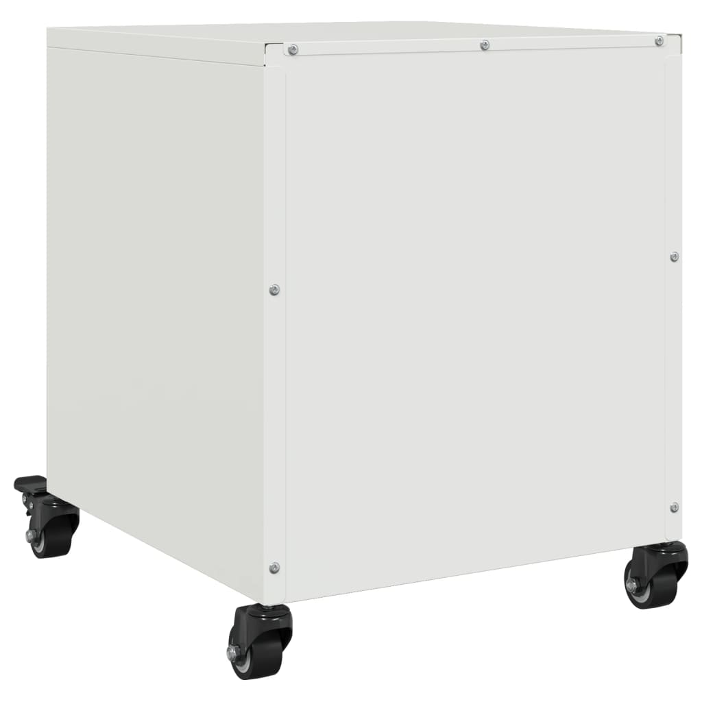 Κομοδίνο Λευκό 36x39x43,5 εκ. από Χάλυβα - Pakobazaar