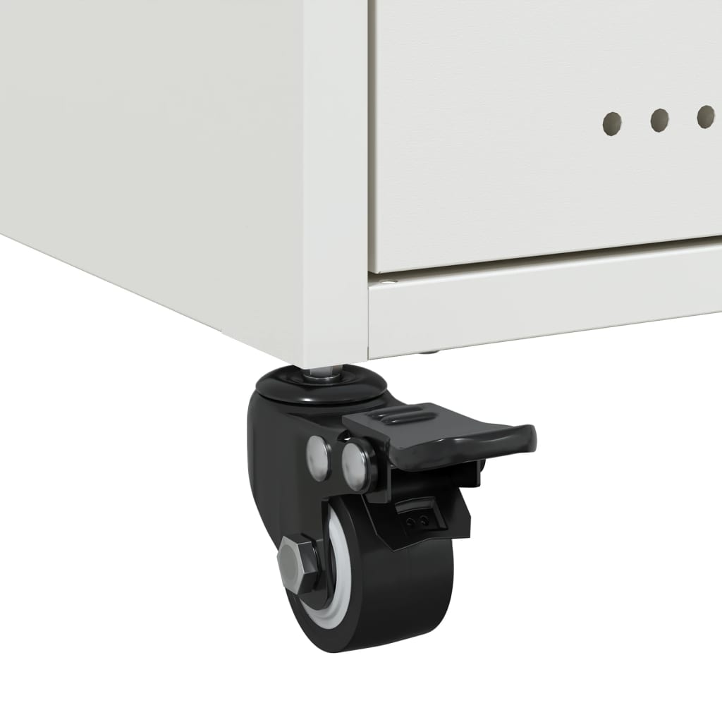 Κομοδίνο Λευκό 36x39x43,5 εκ. από Χάλυβα - Pakobazaar