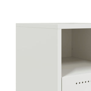Κομοδίνο Λευκό 36x39x43,5 εκ. από Χάλυβα