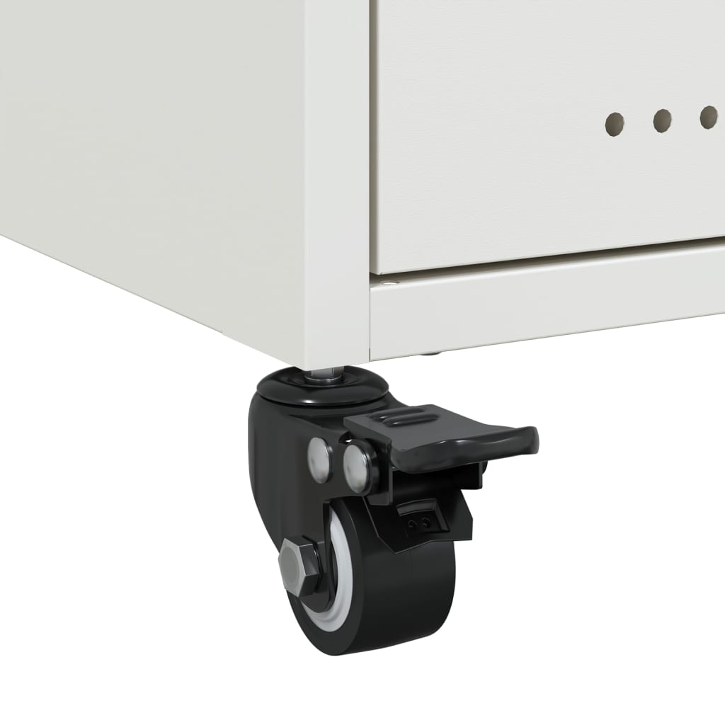 Κομοδίνα 2 τεμ. Λευκό 36x39x43,5 εκ. από Χάλυβα