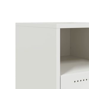 Κομοδίνα 2 τεμ. Λευκό 36x39x43,5 εκ. από Χάλυβα