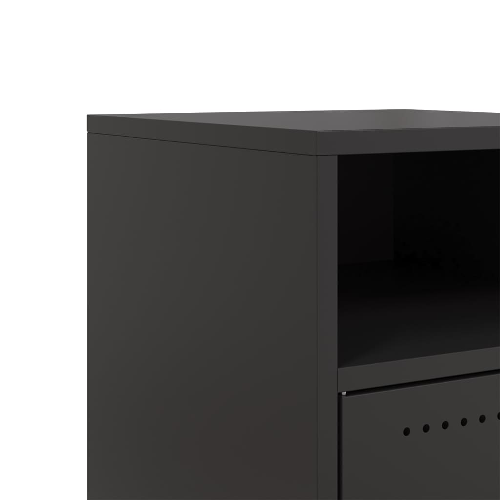 Κομοδίνο Μαύρο 36x39x59 εκ. από Χάλυβα - Pakobazaar