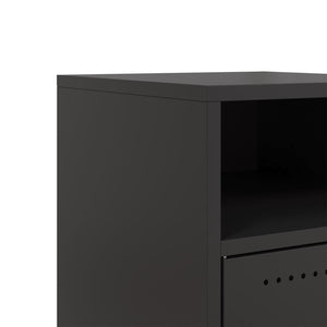 Κομοδίνο Μαύρο 36x39x59 εκ. από Χάλυβα