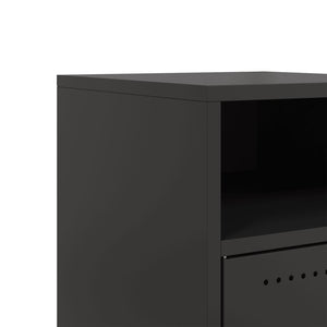 Κομοδίνα 2 τεμ. Μαύρα 36x39x59 εκ. Χάλυβα