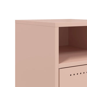 Κομοδίνα 2 τεμ. Ροζ 36x39x59 εκ. από Χάλυβα