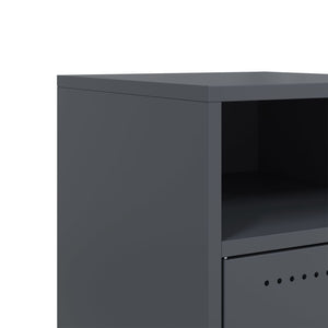 Κομοδίνα 2 τεμ. Ανθρακί 36x39x59 εκ. από Χάλυβα