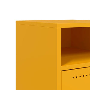 Κομοδίνο Μουσταρδί 36x39x59 εκ. από Χάλυβα