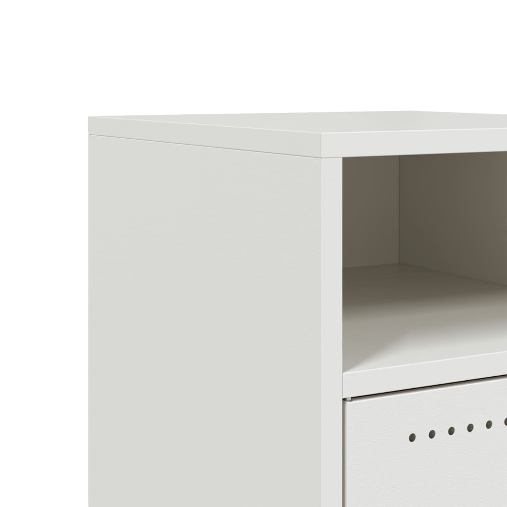 Κομοδίνο Λευκό 36x39x59 εκ. από Χάλυβα