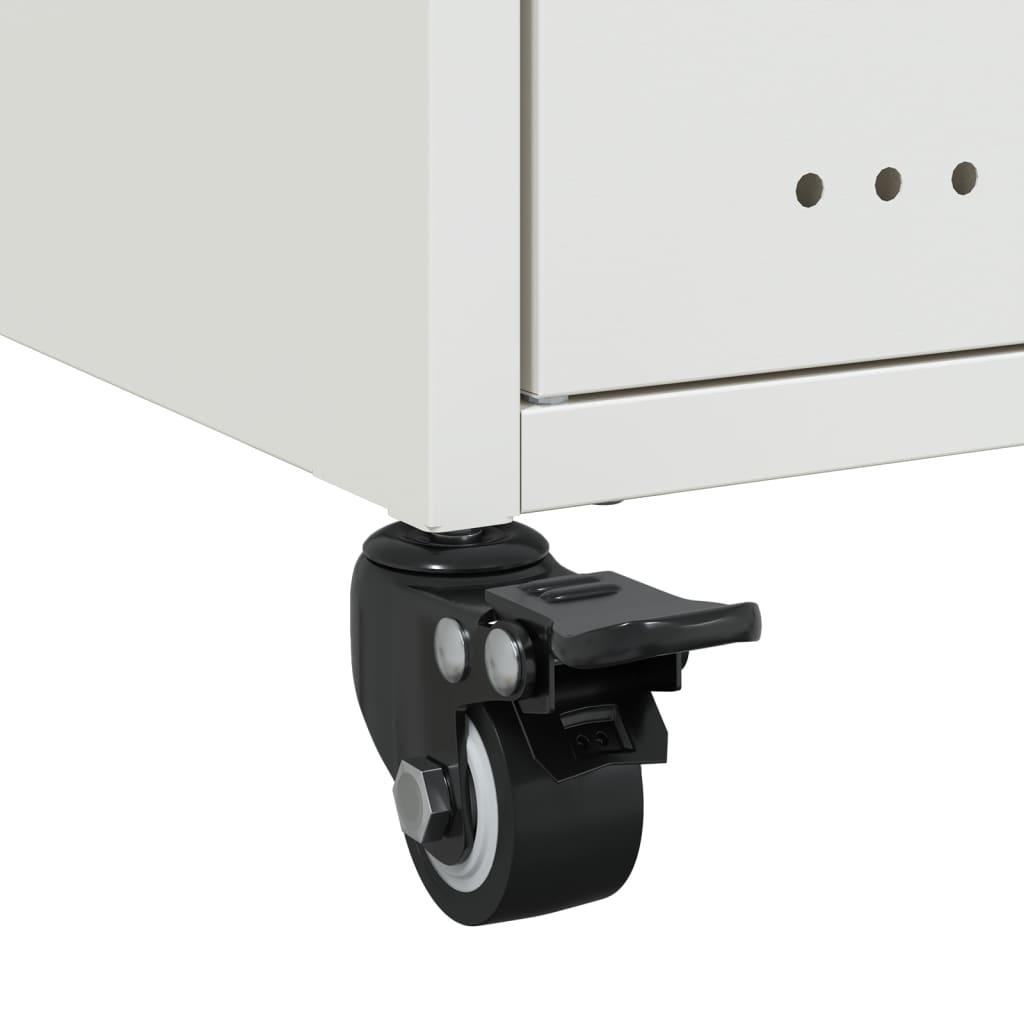 Κομοδίνα 2 τεμ. Λευκό 36x39x59 εκ. από Χάλυβα